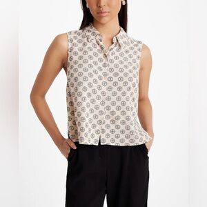 Express Printed Sleeveless Portofino Shirt